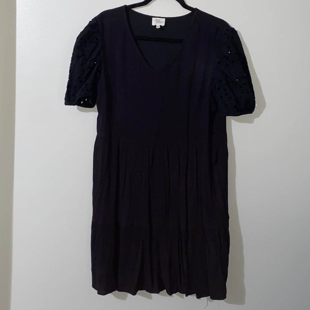 Ava James Lace Sleeve Dress